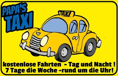 Produktbild von vianmo Holzschild 12x18 cm Papa`s Taxi e Fahrten Dekoration