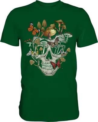 Produktbild von Natur Schmetterling Totenkopf Insekten T-Shirt – Bottle Green / XL