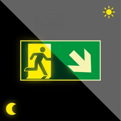 Produktbild von Schild | PERMALIGHT power langnachleuchtend Rettungszeichen Rettungsweg recht...