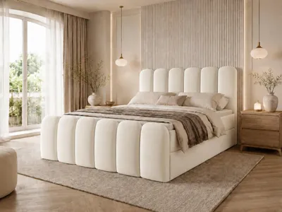 Produktbild von Emlar Boxspringbett Cuddle 160x200 - Komplett-Set mit Matratze und Topper - Polsterbett mit Bettkästen - Boxspringbett Beige (Magic Velvet 2250)