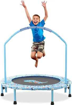 Productafbeelding van Famanu Mini-trampoline, 96 cm - Opvouwbaar met verstelbare veiligheidsrail