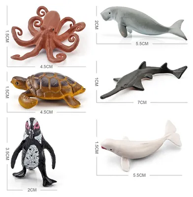 Obrázek produktu pro 12PCS Mini Sea Toys for Kids Plastic Sea Animals Figurines Simulation Ocean Animals Model Decoration