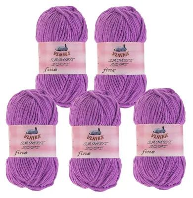 Produktbild von 5 x 100g Strickgarn Samet Soft Fine Chenille-Strickgarn Samtwolle flauschige