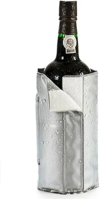 Produktbild von arte-r, Flaschenkühler GEL-Kühlmanschette, Grau, für Champagner, Wein und Sekt, 31 x 18 cm, für Flaschen bis ca. 8 cm Durchmesser, wiederverwendbar, auch für Kühlboxen geeignet