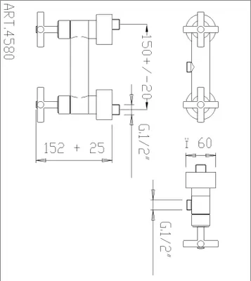 Produktbild von Demm Duscharmatur Zweigriff Styll chrom 05 x 1.C 4580, 05450.001.C