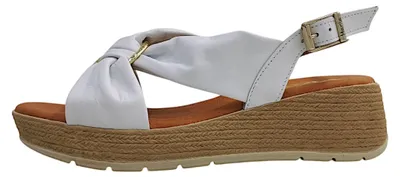 Image de Marila - Sandales plates blanches pour femmes, style décontracté