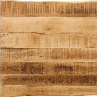 Produktbild von Tischplatte mit Baumkante 60x60x3,8 cm Raues Mango Massivholz
