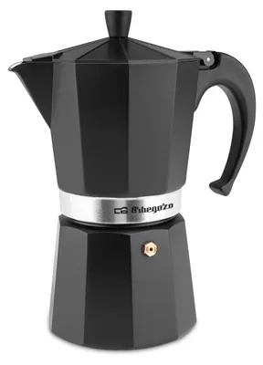 Kaffeemaschine, Aluminium, 9 Tassen, Schwarz