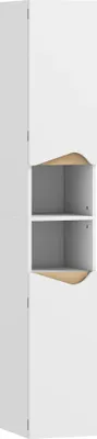 Produktbild von Badezimmerschrank Schmal Hochschrank mit 2 Türen, 2 Offenen Fächern, für Badezimmer 30 x 34,6 x 182 cm Weiß