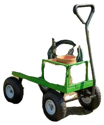 Obrázek produktu pro Ruční vozík, nosnost 300 kg, robustní kovová konstrukce, hnědý
