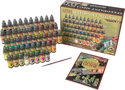 Produktbild von The Army Painter SPEEDPAINT MEGA SET 2.0, Schwarz, Blau, Bronze, Braun, Gold, Grün, Grau, Pink, Violett, Rot, Silber, Gelb, Acrylfarbe, Flüssigkeit, 18 ml