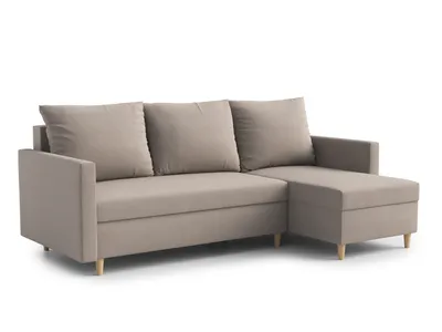Produktbild von AX LIVING Walston 3-Sitzer Couch mit Schlaffunktion – Ecksofa 224cm Beige