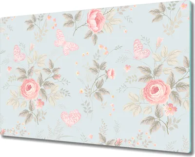 Produktbild von Glas-Herdabdeckplatte Glaskeramikkochfeld-Abdeckung Spritzschutz - 80x52 cm - Schmetterlinge blau