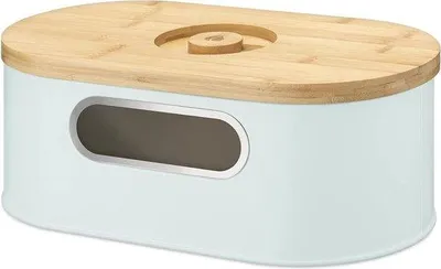 Produktbild von Ovale Mintgrüne Holzbox mit Snijplank und Sichtfenster