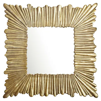 Wandspiegel Sonnenstrahlen-Design 75x75 cm Gold mit Aluminiumrahmen – Ansicht 1