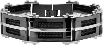 Image de Bracelet pour homme en acier inoxydable, mat et poli