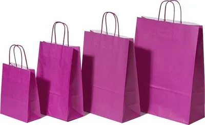 Produktbild von Papiertragetaschen Rosa 32x12x41cm Kraft 100g/m² (50 Stück) [PAM3241P]