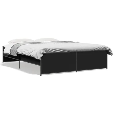 Produktbild von vidaXL Bettgestell Schwarz 140x200 cm Holzwerkstoff und Metall