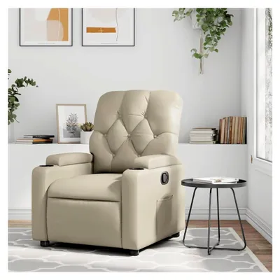 Produktbild von Bequemes Relax-Sofa mit Kunstlederbezug in Creme - 74 x 86,5 x 93,5 cm (B x T x H) - Für Wohnzimmer und Heimkino