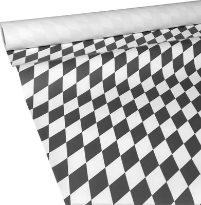 Produktbild von 50m x 0,75m JUNOPAX® Papiertischdecke Raute schwarz-weiß