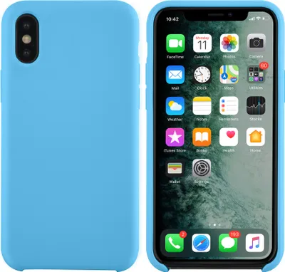 Image de Apple iPhone X-Xs Coque arrière bleu clair - Silicone