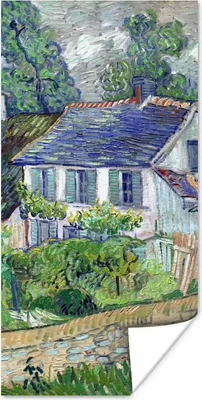 Produktbild von MuchoWow® Poster Haus in Auvers - Vincent van Gogh 20x40 cm - Plakat - Foto