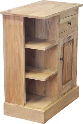 Immagine prodotto di Milani Home - cassettiera mobiletto in mogano massello 61 x 35 x 77 cm, con anta e cassetto