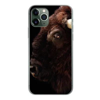 Produktbild von MuchoWow® Handyhülle Schutzhülle Hülle für iPhone 11 Pro Bison - Horn - Porträt Silikon Softcase Handy Hülle - Handy