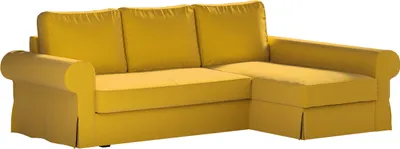 Productafbeelding van Dekoria bekleding voor de Backabro slaapbank / chaise longue, honinggeel, bekleding voor de Backabro slaapbank met chaise longue