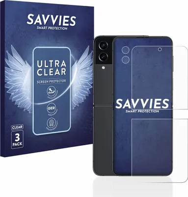 Produktbild von 6x Für Samsung Galaxy Z Flip 4 (Display+Kamera) Schutzfolie Savvies Displayschutz Display Schutz Folie Klar Transparent