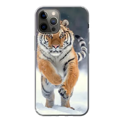Produktbild von MuchoWow® Handyhülle Schutzhülle Hülle für iPhone 13 Pro Tiger - Landschaft - Schnee - Tiere Silikon Softcase Handy Hülle - Handy-Tasche