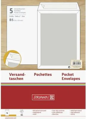 Produktbild von BRUNNEN Versandtasche B5 weiss Papprücken 1053427