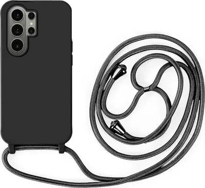 Produktbild von Handykette für Samsung Galaxy S26 Ultra Hanyhülle mit Band Hülle mit Kodel Smartphone Halskette in Schwarz