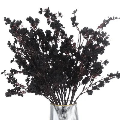 Künstliche Blumen, 6 Stück, Schwarz, 50x25 cm, für Dekoration
