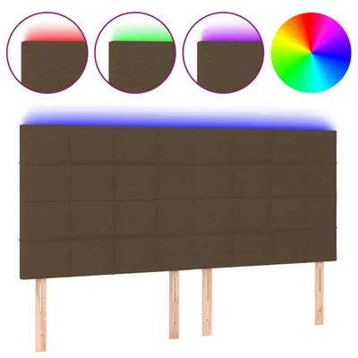 Produktbild von LED Kopfteil Dunkelbraun 200x5x118/128 cm Stoff