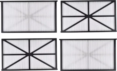 Four pool filter cartridges arranged in a 2x2 grid on a white background.