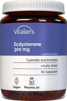 Zdjęcie produktu dla Ecdysteron Vitaler's 300 mg  60 kapsuek, wegaski, na 2 miesice stosowania, bez konserwantw, czysty skad