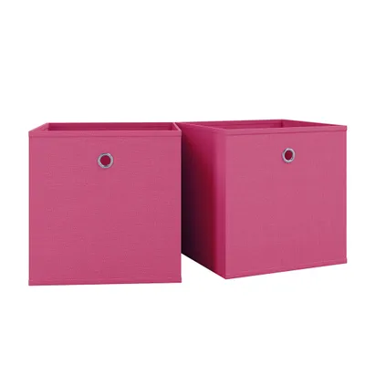 Produktbild von VCM 2er Set Faltbox | Klappbox Stoff Kiste | Faltschachtel | Maße Maße ca. H. 28 x B. 27 x T. 27 cm | Regalbox - Boxas