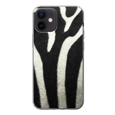Produktbild von MuchoWow® Handyhülle Schutzhülle Hülle für iPhone 12 Tiermuster - Zebra - Schwarz - Weiß Silikon Softcase Handy Hülle - Schutzhülle