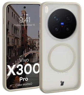 Produktbild von Handyhülle mit Magnetring für Vivo X300 Pro, Bizon Case MatteO, Getönt-Beige