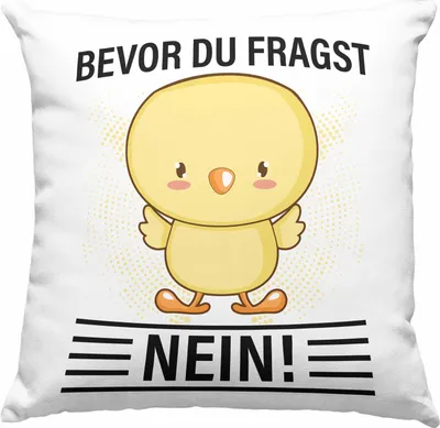 Produktbild von Trendation - Bevor Du Fragst Nein Deko-Kissen mit Füllung 40x40 Geschenk Lustiger Spruch (Grau)