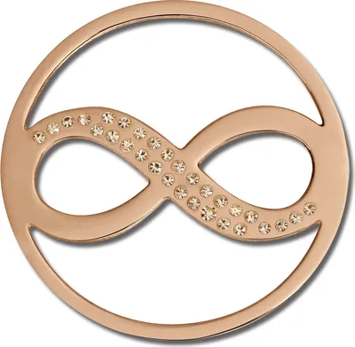 Produktbild von Amello Edelstahl vergoldet Zirkonia Coins rose 30 mm Unendlich Damen ESC511E