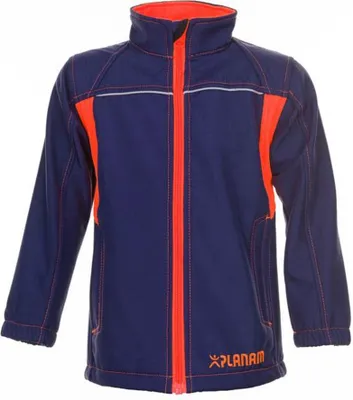 Produktbild von Größe 110/116 Kinder Planam Junior Softshelljacke marine orange Modell 6131