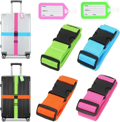Produktbild von Kofferbänder 4 Stück, 4 Farben, verstellbar, für Reise
