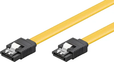 Produktbild von Goobay 94012 PC Datenkabel, 6 Gbits, Clip, 0.2 m, Gelb - SATA L-Typ Stecker > SATA L-Typ Stecker