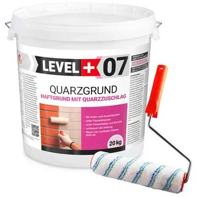 Produktbild von Haftgrund 20Kg Quarzgrund Weiß Frostbeständig +Streichroller 10cm Mikrofaser L+07