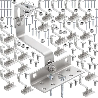 Produktbild von 5 Module Montageset Ziegeldachhaken, 10cm, Hammerkopf 22,8