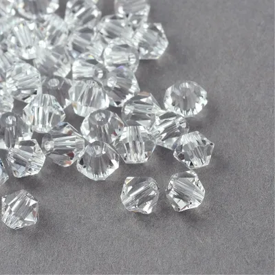 400 Acrylperlen, 8 mm, Doppelkegel, weiß – Bastelperlen