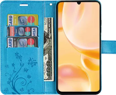 Produktbild von Hülle für ZTE Blade A55 – Klapphülle aus Kunstleder mit Kartenfach und Standfunktion Blau