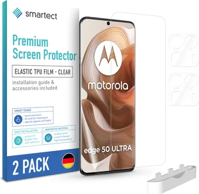 Produktbild von 2x TPU Schutzfolie Klar für Motorola Edge 50 Ultra + 2x Kameraschutz Panzerfolie